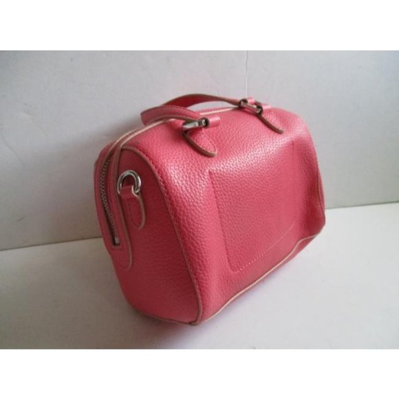**Lauren Ralph Lauren Candy Pebbled Cotton Pink Polyurethane Satchel - Picture 7 of 9
